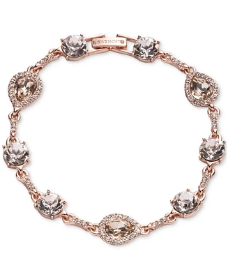 Givenchy Mixed Cut Crystal Bar Link Flex Bracelet