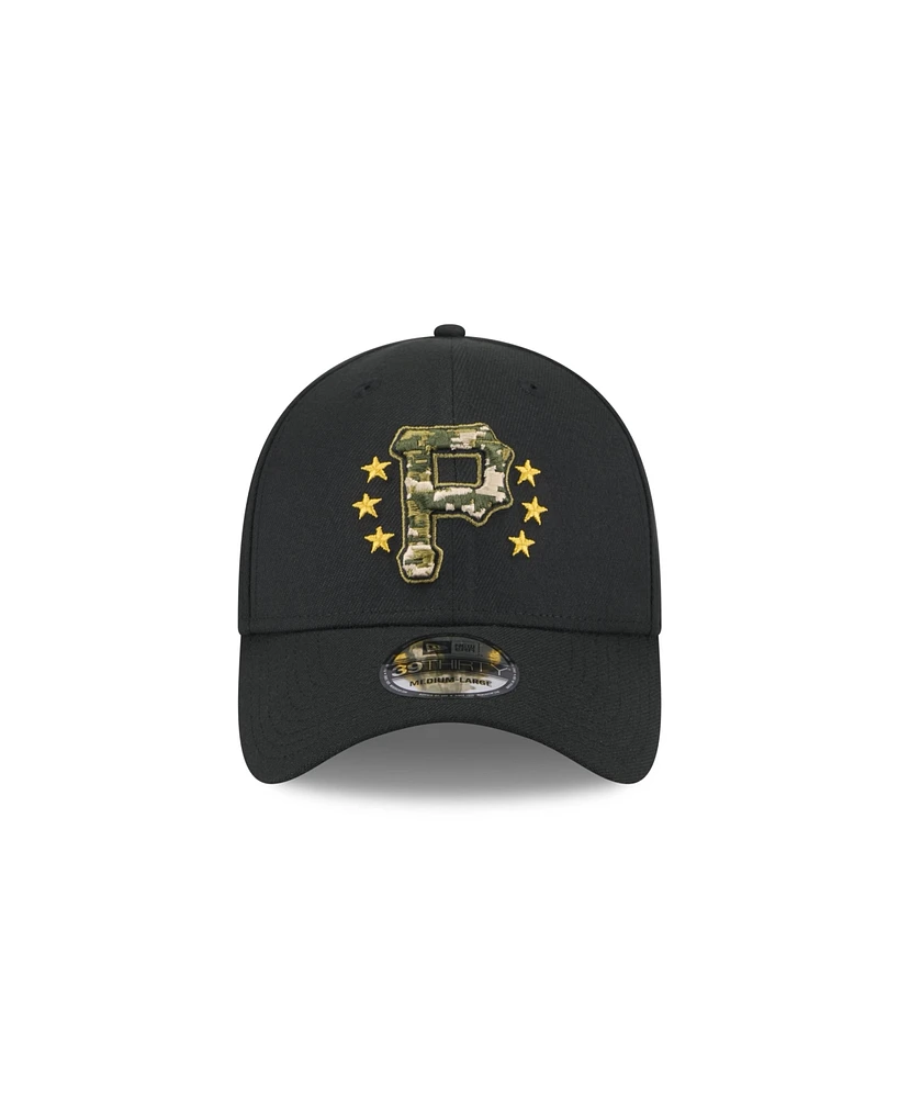 New Era Men's Black Pittsburgh Pirates 2024 Armed Forces Day 39THIRTY Flex Hat