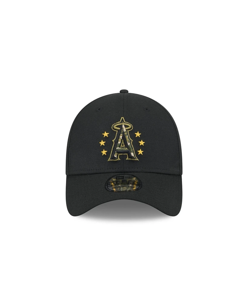 New Era Men's Black Los Angeles Angels 2024 Armed Forces Day 39THIRTY Flex Hat