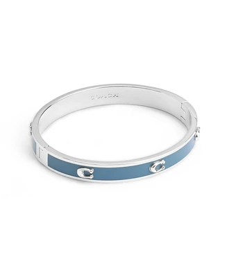 Coach Pink Enamel Signature C Bangle Bracelet