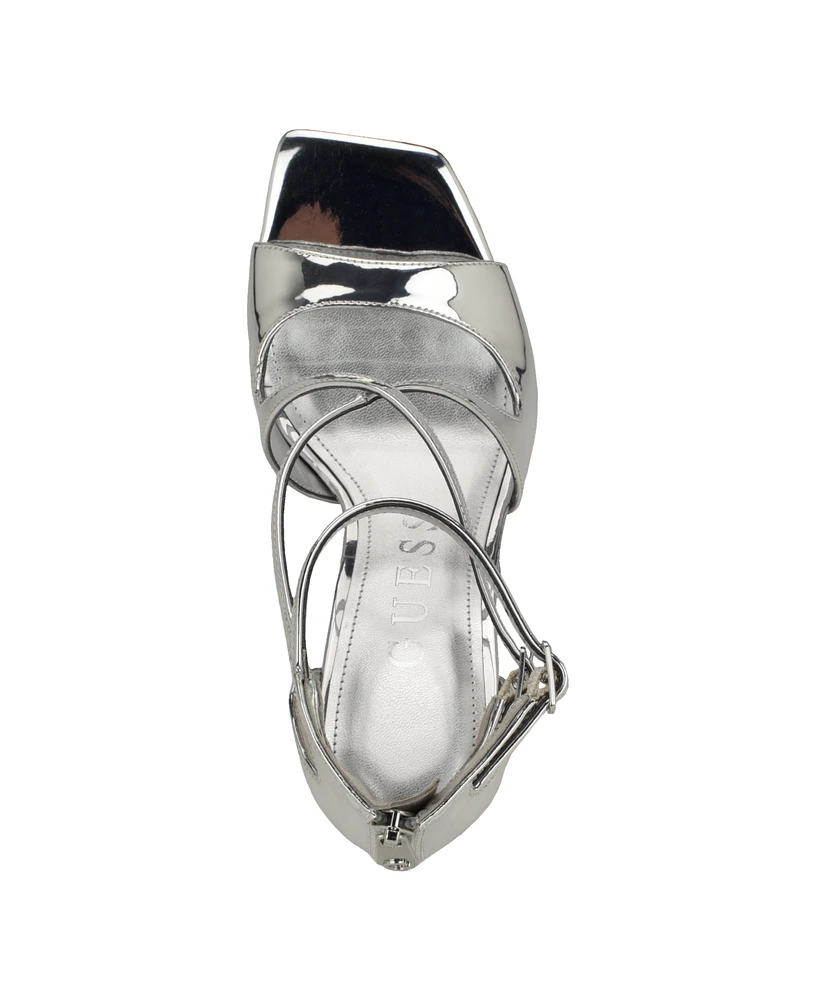 Guess Women's Sella Open Toe Cross Strap Single Sole Heels
