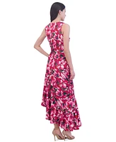 Eliza J Women's Floral Print Ruffled High-Low A-Line Dress