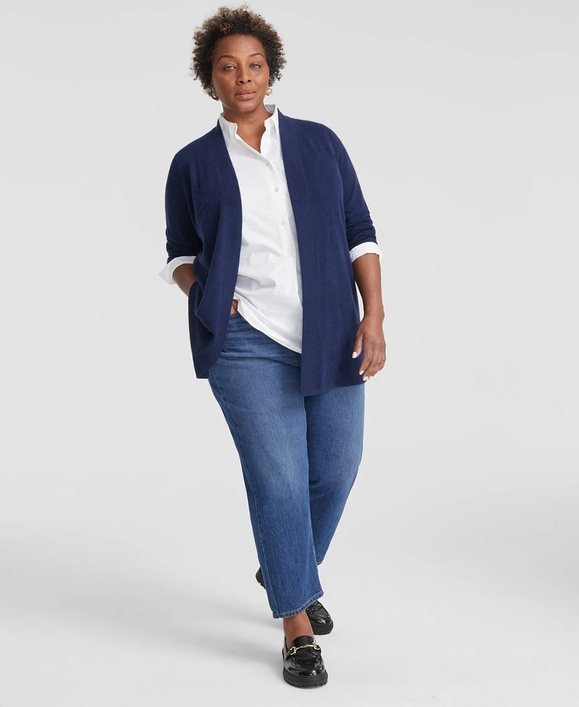 Charter Club Plus 100% Cashmere Duster Cardigan, Created for Macy's