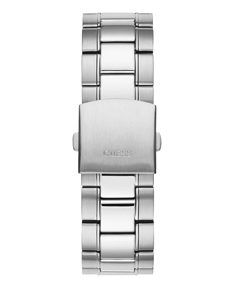 Guess Men's Date Silver Tone Stainless Steel Watch 42 mm