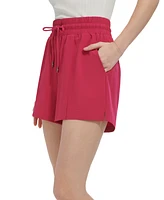 Andrew Marc Sport Women's Lightweight Stretch-Weave Drawstring Shorts