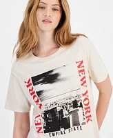 Love Tribe Juniors' Nyc Empire State Cotton Crewneck Tee