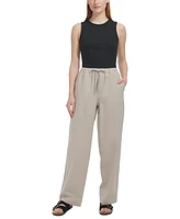 Andrew Marc Sport Women's Cotton Relaxed Straight-Leg Pants