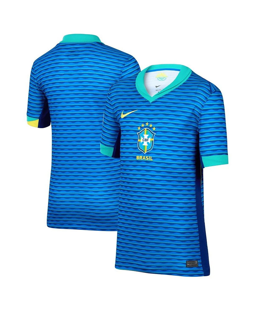 Nike Big Boys and Girls Blue Brazil National Team 2024 Away Stadium Replica Jersey