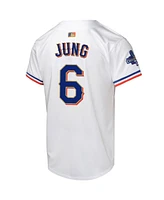 Nike Big Boys and Girls Josh Jung White Texas Rangers 2024 Gold Collection Limited Player Jersey