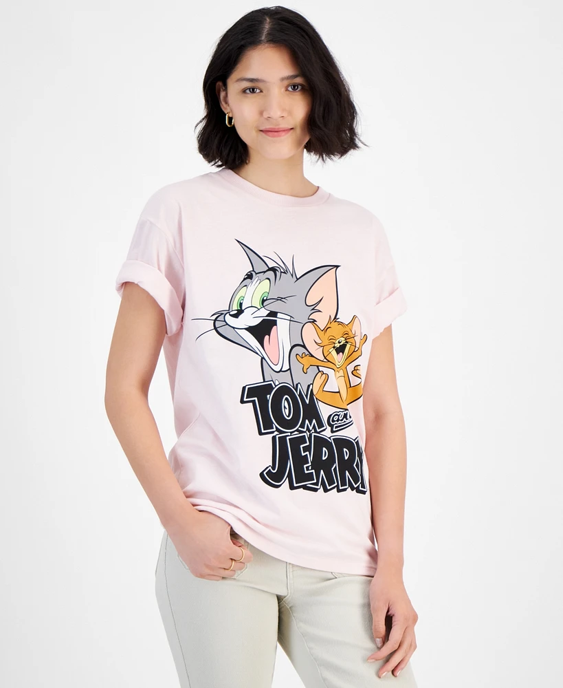 Juniors' Tom & Jerry Graphic Boyfriend T-Shirt