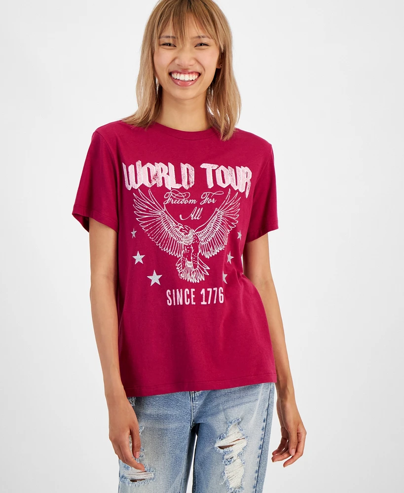 Grayson Threads, The Label Juniors' World Tour Graphic T-Shirt