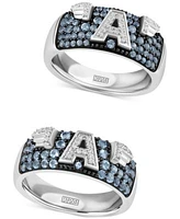 Wonder Fine Jewelry Mens Womens Swiss Blue Topaz Captain America Rings In Sterling Silver