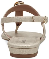 Style & Co Women's Olivah Beaded T Strap Flat Sandals, Created for Macy's