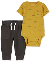 Carter's Baby Boys 2-Pc. Cotton Alligator-Print Bodysuit & Pants Set