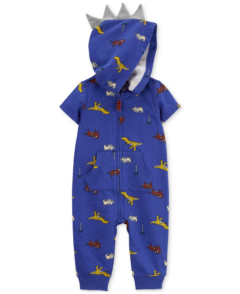 Carter's Baby Boys Dino-Print Full-Zip Hooded Jumpsuit