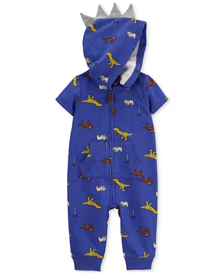 Carter's Baby Boys Dino-Print Full-Zip Hooded Jumpsuit