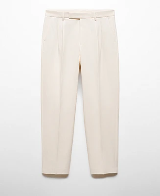 Mango Men's Pleated Relaxed-Fit Trousers