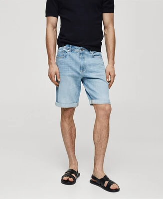 Mango Men's Slim-Fit Denim Bermuda Shorts