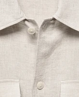Mango Men's 100% Linen Pockets Detail Overshirt