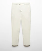 Mango Men's Cotton Seersucker Drawstring Pants