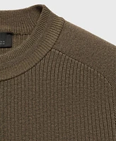 Mango Men's Ribbed Detail Stretch Sweater