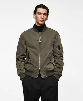 Mango Men's Water-Repellent Bomber Jacket