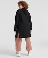 Charter Club Plus Hooded 100% Cashmere Cardigan, Created for Macy's