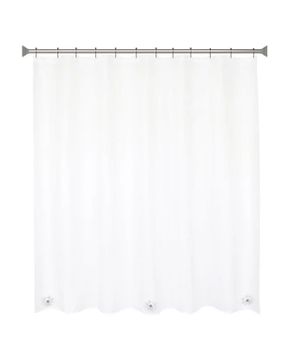 Medium Weight Peva Shower Curtain Liner and Beaded Roller Ring Set
