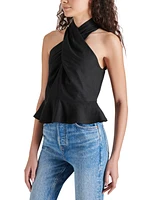 Steve Madden Women's Kosta Halter-Neck Peplum Top