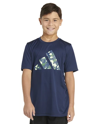adidas Big Boys Short-Sleeve Pebble Camo Logo Graphic T-Shirt