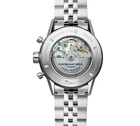 Raymond Weil Men's Swiss Automatic Chronograph Freelancer Stainless Steel Bracelet Watch 44mm