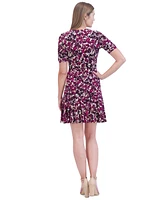 Jessica Howard Petite Floral-Print Ruched Dress