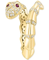 Effy Ruby Accent & Diamond (3/8 ct. t.w.) Snake Wrap Ring in 14k Gold