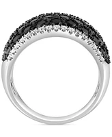 Effy Black & White Diamond Pave Wide Statement Ring (3-1/2 ct. t.w.) in 14k White Gold