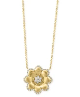 Effy Diamond Flower 18" Pendant Necklace (5/8 ct. t.w.) in 14k Gold