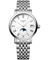 Longines Women's Swiss Elegant Moonphase Stainless Steel Bracelet Watch 30mm