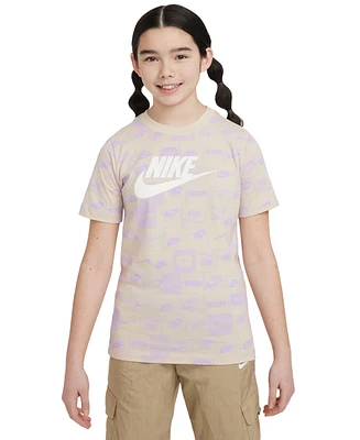 Nike Sportswear Big Kids Cotton Printed Logo Graphic T-Shirt