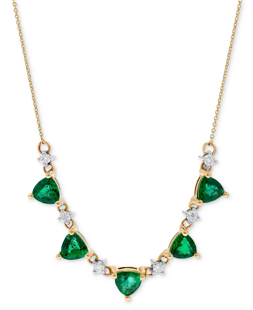 Emerald (2-1/2 ct. t.w.) & Diamond (1/5 ct. t.w.) 16" Statement Necklace in 14k Gold