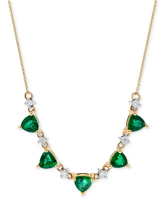 Emerald (2-1/2 ct. t.w.) & Diamond (1/5 ct. t.w.) 16" Statement Necklace in 14k Gold