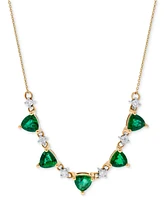 Emerald (2-1/2 ct. t.w.) & Diamond (1/5 ct. t.w.) 16" Statement Necklace in 14k Gold