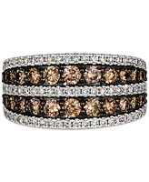 Le Vian Chocolate Diamond & Nude Diamond Multirow Statement Ring (1