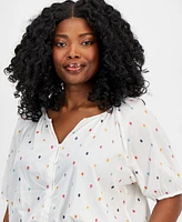 Style & Co Plus Embroidered Blouse, Created for Macy's