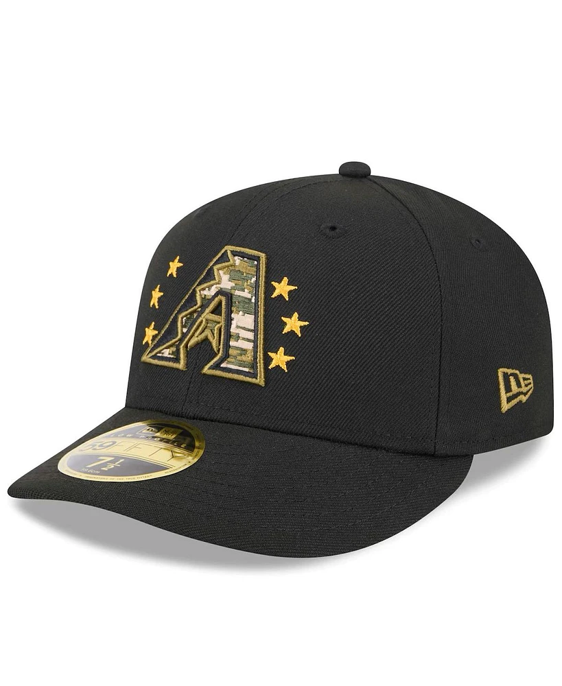 New Era Men's Black Arizona Diamondbacks 2024 Armed Forces Day Low Profile 59FIFTY Fitted Hat