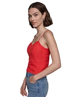 Karl Lagerfeld Paris Women's Linen-Blend Camisole Top