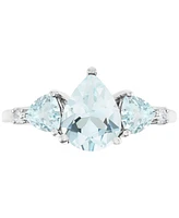 Aquamarine (1-7/8 ct. t.w.) & Diamond (1/20 ct. t.w.) Ring in 14k White Gold