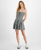 Self Esteem Juniors' Lace-Up Corset Mini Dress