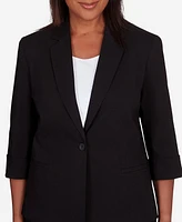 Alfred Dunner Petite Classic Fit Single Button Blazer