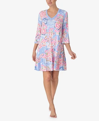 Ellen Tracy Women's 3/4 Bell Sleeve Tunic Short Gown