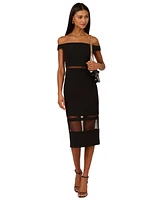 Adrianna by Papell Women's Mesh-Panel Midi Dress