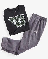 Under Armour Toddler & Little Boys 2-Pc. Touchdown Logo Graphic Performance T-Shirt Brushed Fleece Joggers Set